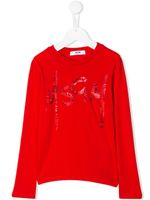 Msgm Kids sequin logo sweatshirt - Red