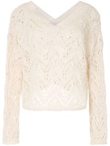 Forte Forte open-knit cotton jumper - NEUTRALS