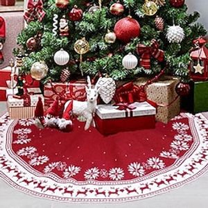 90/120cm Knitted Acrylic Christmas Tree Skirt Christmas Tree Bottom Decorative Christmas Party Room Decoration miniinthebox