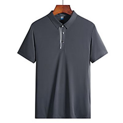 Men's T shirt Hiking Tee shirt Hiking Polo Shirt Short Sleeve Tee Tshirt Top Outdoor Quick Dry Lightweight Breathable Sweat wicking Autumn  Fall Spring Summer Ice Silk Black Green Navy Blue Fishing Lightinthebox
