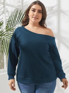 YOINS Plus Size One Shoulder Long Sleeves Blouse