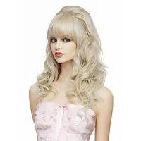 Long Wavy Blonde Wig with Bang Big Bouffant Beehive Wigs for Women fits 80s Costume or Halloween Party miniinthebox