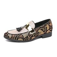 Men's Loafers  Slip-Ons Moccasin Walking Casual Athletic PU Slip Resistant Loafer Gold Rainbow Fall Lightinthebox - thumbnail