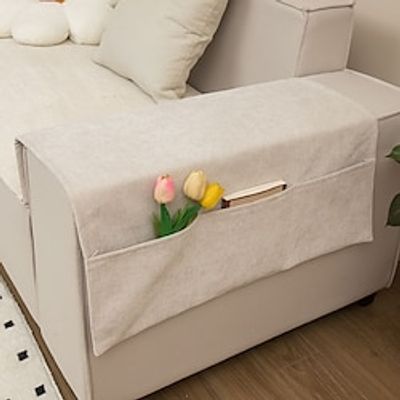 Chenille Sofa Armrest Organizer Remote Control Holder Couch Bedside Armchair Caddy Storage Basket Bag for TV Remote Control, Magazine, Books, Cell Phone, iPad Lightinthebox