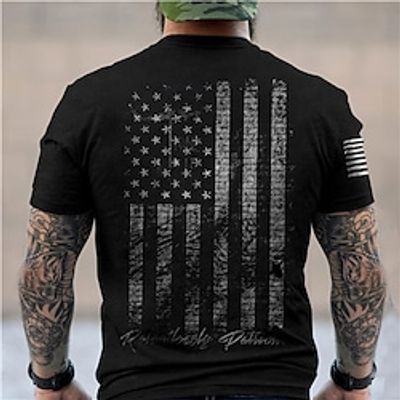 Men's Unisex T shirt 3D Print Graphic Prints National Flag Crew Neck Street Daily Print Short Sleeve Tops Casual Designer Big and Tall Sports Black Army Green Navy Blue Lightinthebox