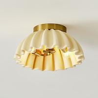 Mid Century Modern Glam Close to Ceiling Light Semi Flush Mount Fixture White Flower Gold Metal 13in Wide for House Bedroom Hallway Living Room Bathroom Dining Kitchen 85-265V Lightinthebox