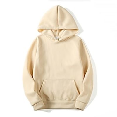 Hoodie Cartoon Manga Plain Front Pocket Kangaroo Pocket Hoodie For Men's Women's Unisex Adults' Hot Stamping 100% Polyester Casual Daily Lightinthebox