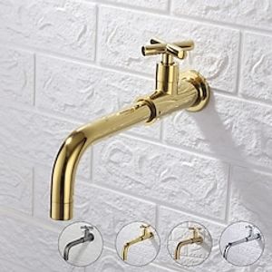 Bathroom Sink Faucet,Rotatable Wall Mount Industrial Style Single Handle One Hole Bath Taps with Cold Water Only miniinthebox