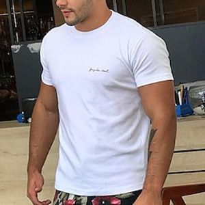 Men's Plus Size Big Tall T shirt Tee Tee Crewneck White Short Sleeves Outdoor Going out Print Letter Clothing Apparel Cotton Blend Streetwear Stylish Casual Lightinthebox