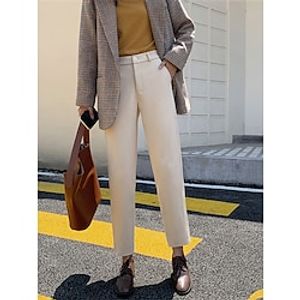 Women's Dress Pants Cropped Pants Ankle-Length Fashion Streetwear Office Office  Career Black Beige S M Fall Winter Lightinthebox