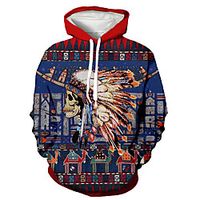 Men's Pullover Hoodie Sweatshirt Graphic Prints Skull Print Casual Daily Sports 3D Print Sportswear Casual Hoodies Sweatshirts  Blue miniinthebox - thumbnail