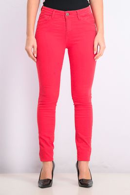Womens Plain Skinny Pants Red Womens Plain Skinny Pants Red