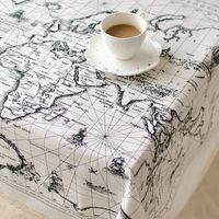 World Map Pattern Cotton Linen Tableware Mat Table Cloth Desk Cover Heat Insulation Bowl Pad 3 Size