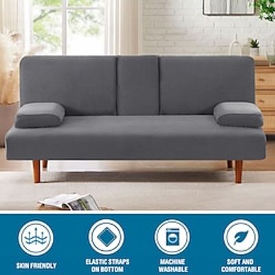 4 Pieces Stretch Futon Covers Sofa Bed Slipcover with Removable Armrests and Cupholders Covers Furniture Protector High Spandex Small Checks Jacquard Fabric Lightinthebox