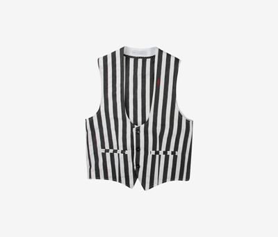 Kids Boys Sleeveless Stripe Vest White/Black Kids Boys Sleeveless Stripe Vest White/Black