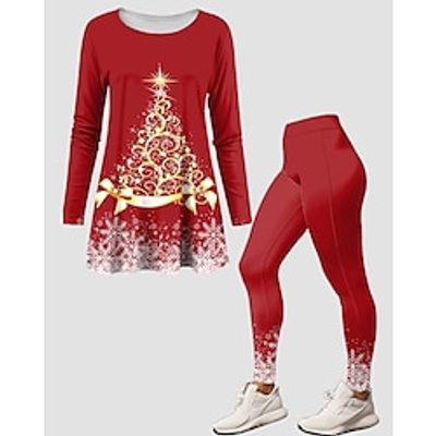 Christmas Shirt Ugly Christmas Shirt Women's Pants Sets Graphic Red Print Long Sleeve Casual Festival Christmas Round Neck Regular Fit Spring Fall Lightinthebox Christmas Shirt Ugly Christmas Shirt Women's Pants Sets Graphic Red Print Long Sleeve Casual Festival Christmas Round Neck Regular Fit Spring Fall Lightinthebox