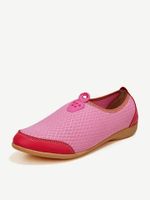Color Match Breathable Mesh Soft Sole Flat Casual Shoes For Women