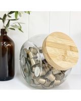 Little Storage Bamboo Glass Snack Jar