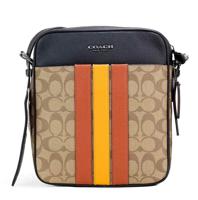 COACH Hudson 21 Signature Varsity Stripe Coated Canvas Crossbody Bag (55255)