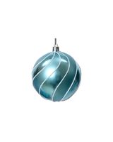 Kaemingk Decoris 8cm Bauble On Wire Shatterproof Matt Glitter & Lacquer Blue
