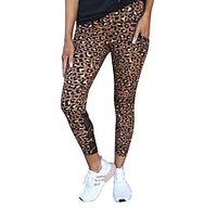 Women's Fashion Tights Leggings Side Pockets Patchwork Print Ankle-Length Pants Leisure Sports Weekend Stretchy Leopard Comfort Mid Waist Brown S M L XL Lightinthebox - thumbnail