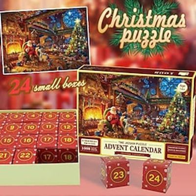 Advent Calendar 2023 Christmas Jigsaw Puzzles,24 Days Surprise Christmas Countdown Calendars for Kids Adults,24 Boxes 1008 Pieces Santa Claus Jigsaw Puzzles for Boys Girls,Great Stocking Stuffer Xmas miniinthebox