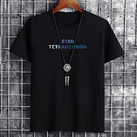 Men's Unisex Tee T shirt Hot Stamping Graphic Prints Letter Plus Size Print Short Sleeve Casual Tops Cotton Basic Fashion Designer Big and Tall White Black Khaki miniinthebox - thumbnail