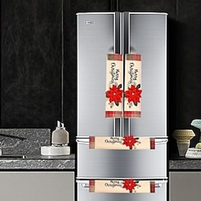 Fridge Handle Protector 3pcs Refrigerator Handle Covers Set of 3 Christmas Christmas Refrigerator Handle Cover Oven and Microwave Handle Protector for Chirstmas Decorations Lightinthebox