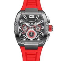 Tornado Men's Multi Function Display Watch And Premium Flexible And Durable Silicone Strap, Red - T23105-XSRB