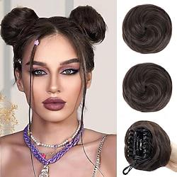 Space Buns Hair Pieces Claw Clip in Hair Bun Mini Bun Hair Scrunchies Extension for Women Girls Dark Brown Lightinthebox