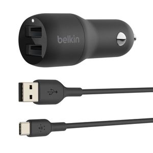 Belkin boost charge Dual USB-A Car Charger 24W+ USB-A to USB-C Cable, Black