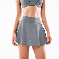 Women's Skirt Swing Above Knee Polyester Gray White Black Skirts Summer 2 in 1 Fashion Sports Outdoor Casual Daily S M L Lightinthebox - thumbnail