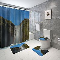 Rainbow Waterfall Series Digital Printing Four-piece Set Shower Curtains and Hooks Modern Polyester Machine Made Waterproof Bathroom Lightinthebox - thumbnail