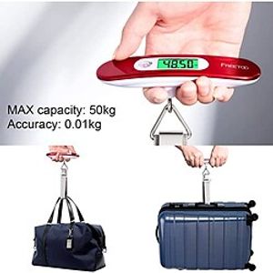 Luggage Scale Portable Digital Weight Scale for Travel Suitcase Weigher with Tare Function 110 Lb/ 50Kg Capacity Red miniinthebox