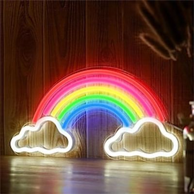 1pc Neon Lamp Rainbow Light, Holiday LED Wall Decorative Lamp, Art Neon Sign, For Home, Bedroom, Lounge, Office, Wedding, Christmas, Valentine's Day Party Decoration, USB Powered Lightinthebox