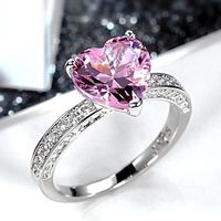 Valentine's Day Women's Ring Wedding Classic White Pink Copper Classic Birthstones Sweet 1PC Opal Lightinthebox - thumbnail