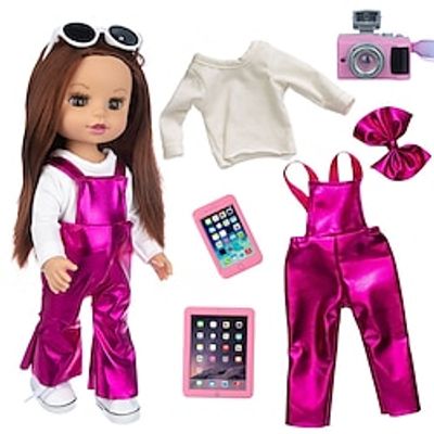 18 Inch American Doll Accessories Suitcase 10 Piece Set Of Doll Dolls Playhouse Travel Set Lightinthebox