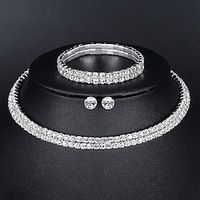Bridal Jewelry Sets 3pcs Alloy 1 Necklace 1 Bracelet Earrings Women's Personalized Stylish Artistic Classic Precious Round Jewelry Set For Carnival Christmas Street Lightinthebox - thumbnail