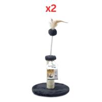 M-Pets My First Cat Tree Feather Dark Gery (Pack of 2)