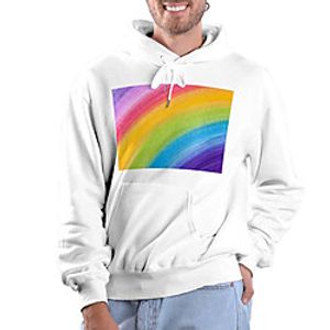 Men's Pullover Hoodie Sweatshirt Rainbow Graphic Prints Print Hooded Daily Sports 3D Print 3D Print Casual Hoodies Sweatshirts  Long Sleeve White miniinthebox