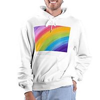 Men's Pullover Hoodie Sweatshirt Rainbow Graphic Prints Print Hooded Daily Sports 3D Print 3D Print Casual Hoodies Sweatshirts  Long Sleeve White miniinthebox - thumbnail