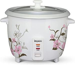 Impex 400W 1 Liter Automatic Electric Rice Cooker with Aluminum Inner Pot Safety Protection Heating Coil-(White)-(RC 2801)