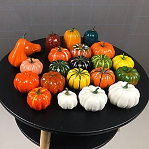 Halloween Simulation Pumpkin Set White Pumpkin Diy Pumpkin Set Model Decoration Pendant Props miniinthebox