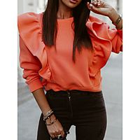 Women's Sweatshirt Solid Color Patchwork Daily Active Hoodies Sweatshirts  White Black Pink miniinthebox - thumbnail