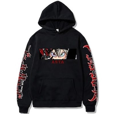 Inspired by Black Clover Asta Hoodie Cartoon Manga Anime Front Pocket Graphic Hoodie For Men's Women's Unisex Adults' Hot Stamping 100% Polyester Lightinthebox