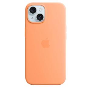 iPhone 15 Silicone Case with Mag Safe | Color Orange Sorbet