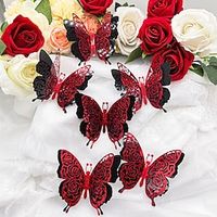 Valentine's Day Series Glitter Gold Butterfly Decorative Stickers 3D Butterfly Wall Stickers Lightinthebox - thumbnail