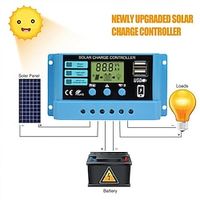 PWM Solar Charge Controller12V 14V 30A Solar Controller Solar Panel Battery Regulator LCD Display Dual USB 5V Output Lightinthebox - thumbnail