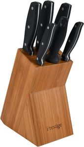 Prestige 6 Pieces Swivel Bamboo Knife Block Set, Black, PR56022