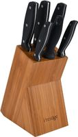 Prestige 6 Pieces Swivel Bamboo Knife Block Set, Black, PR56022 - thumbnail